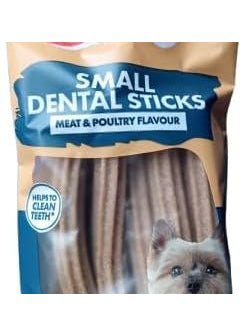 Chester's Small Dental Sticks, Meat & Poultry Flavour 120g Dog Treats - Low Fat - High in Protein