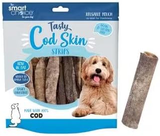 Smart Choice Tasty Cod Skin Strips 95g Real Protein Dog Treats Low Fat Grain & Gluten Free