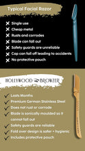 Hollywood Browzer Dermaplaning Blades for Face - Twin Pack Gold