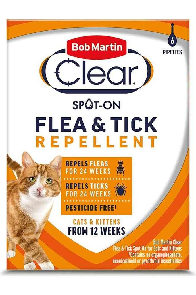 Bob Martin Clear Flea & Tick Repellent Cat Protection Up to 24 week Protection
