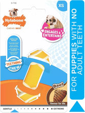 Nylabone Puppy Dog Teething Rawhide Alternative Knot Chew Toy Beef Flavour XS