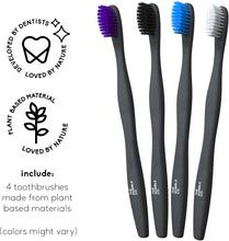 The Humble Co. Plant Based Toothbrush | Sensitive Bristles | Biodegradable, Eco-Friendly, Vegan for Your Everyday Oral Care, Dentist Approved (4 Pack)