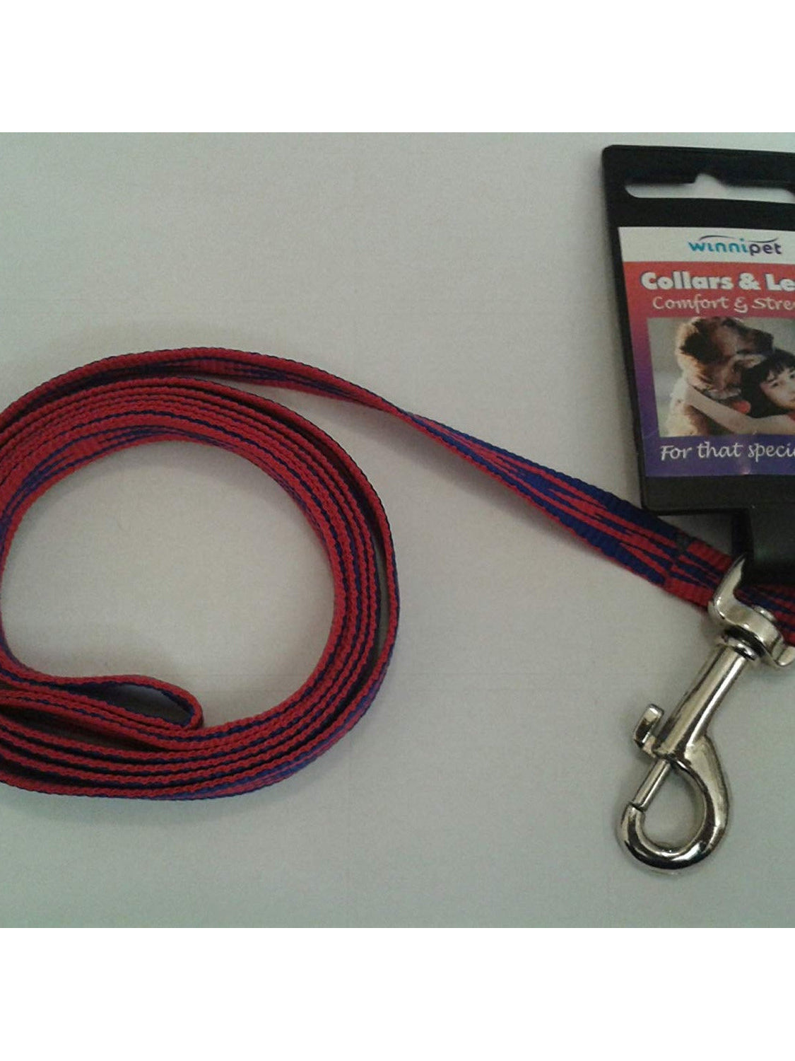 Nylon Puppy Dog Lead 120cm x 10mm Extra Small Dog 1.2M Blue Red Design
