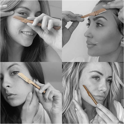 Hollywood Browzer Dermaplaning Blades for Face - Twin Pack Gold