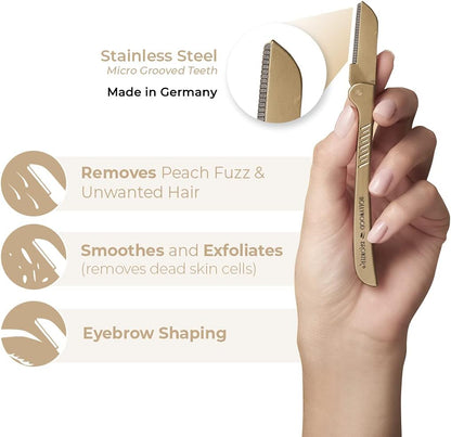 Hollywood Browzer Dermaplaning Blades for Face - Twin Pack Gold