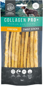 Collagen Pro+ Premium Chicken Dog Chew Twist Sticks - Chewable Collagen Dog Treats for Small Dog Breeds, Promotes Healthier Joints, Skin, and Coat - 10pc, 65g