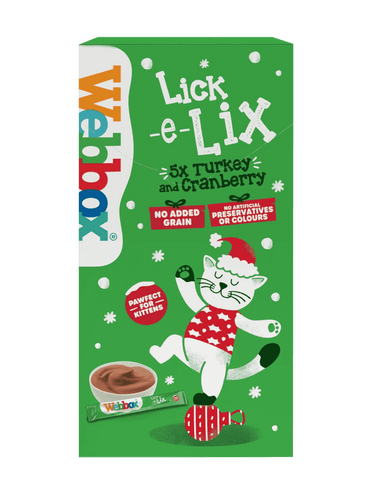 Webbox Lick-E-Lix Turkey & Cranberry, Pack of 5x15g, Festive Cat Treats