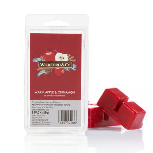 Wickford & Co Luxury Scented Wax Melts Pack of 8 - Warm Apple & Cinnamon