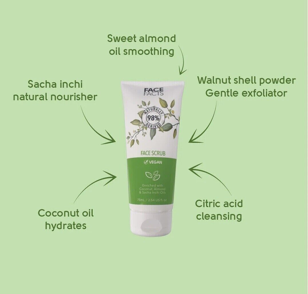 Face Facts Vegan Face Scrub 75ml - New & Boxed