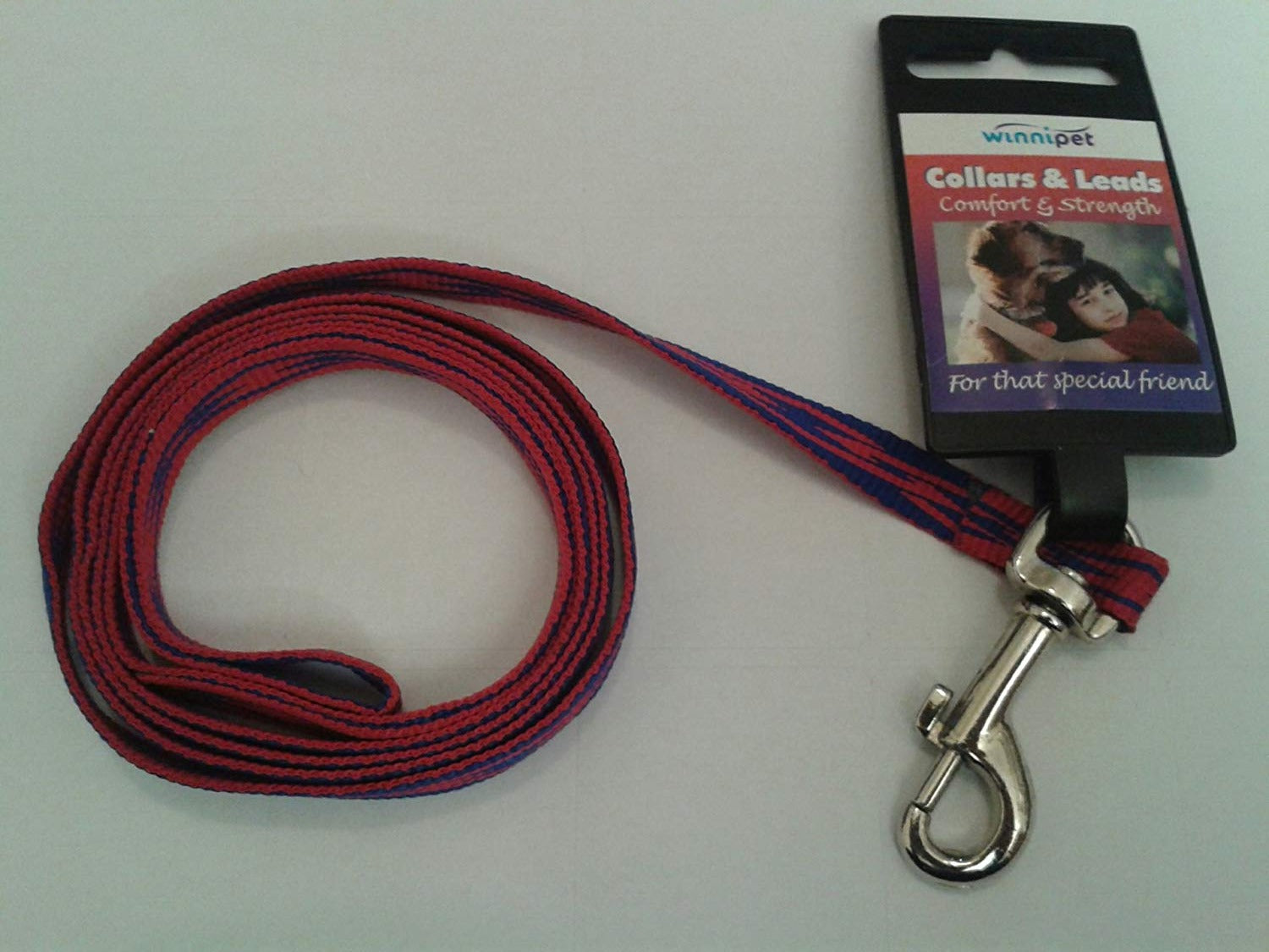 Nylon Puppy Dog Lead 120cm x 10mm Extra Small Dog 1.2M Blue Red Design